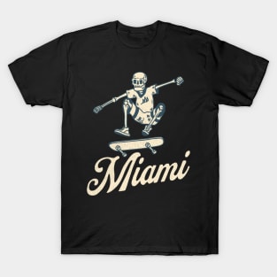 Miami, Florida Bony Skaters Skateboarding Vacationing T-Shirt